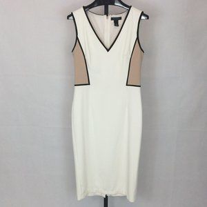 White House Black Market Dress, White/Tan